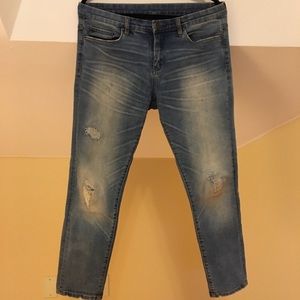 UO BlankNYC distressed denim boyfriend cutoffs